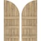 Ekena Millwork Americraft 6-Board (3 Batten) Wood Joined Board-n-Batten Shutters w/ Arch Top, ARW401BQ621X77UNH, PR ARW401BQ621X77UNH - alternate 1